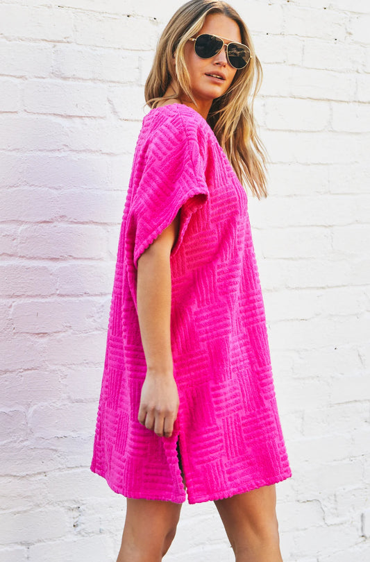 Salt & Sunshine Towelling Cover-Up Hot Pink
