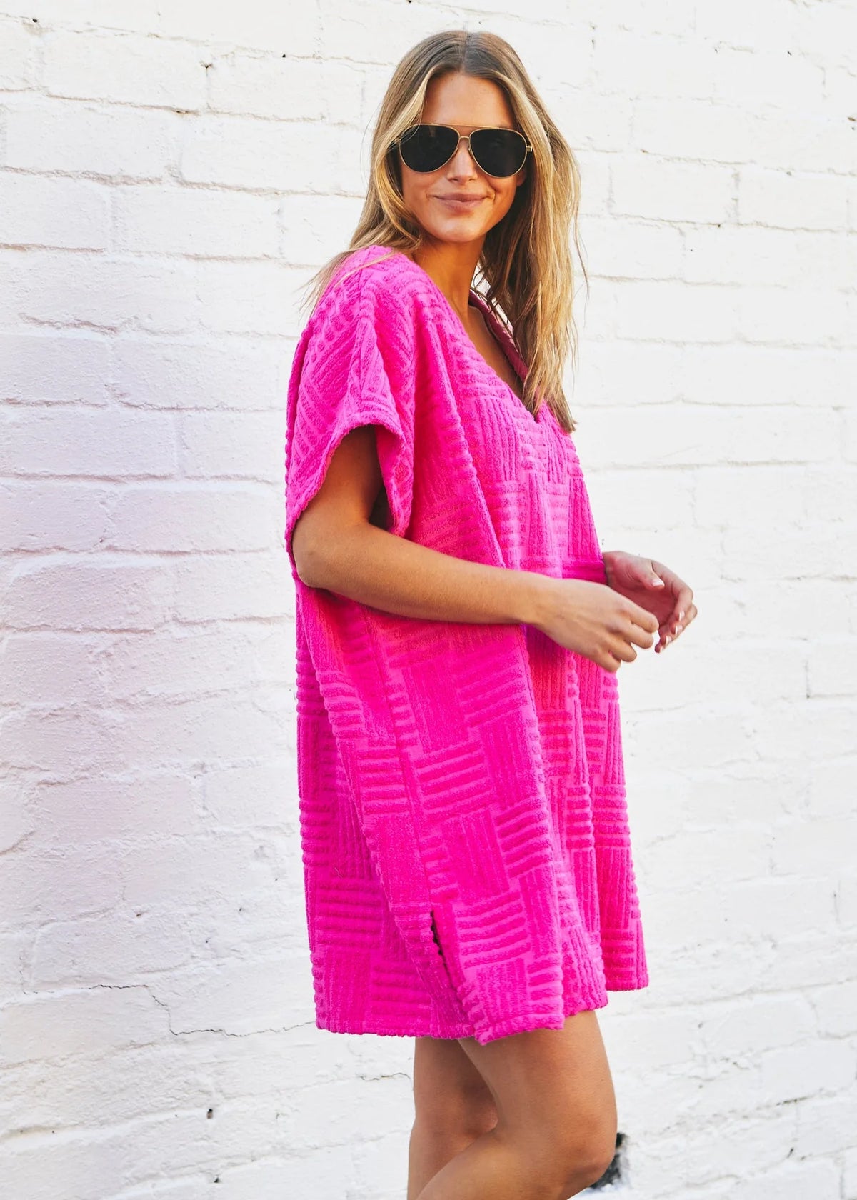 Salt & Sunshine Towelling Cover-Up Hot Pink
