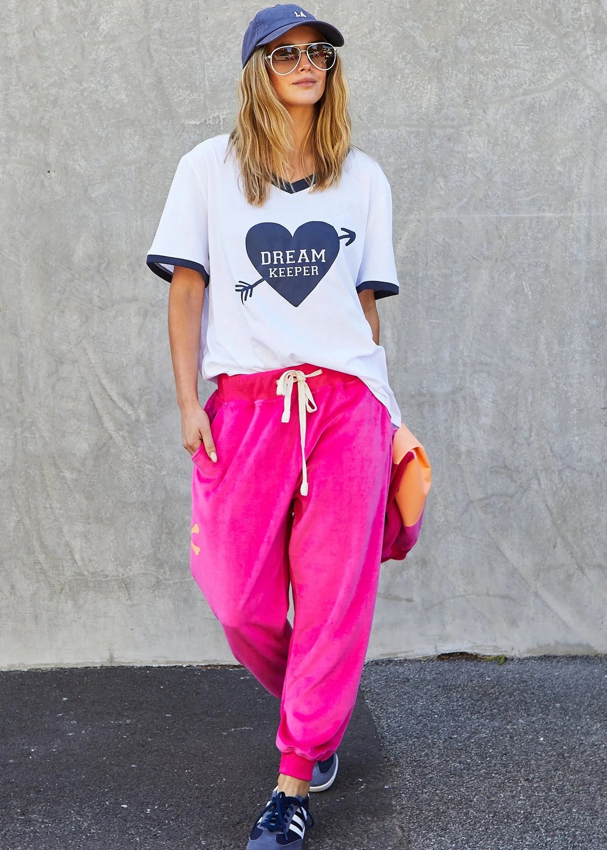Velour Track Pants Pink