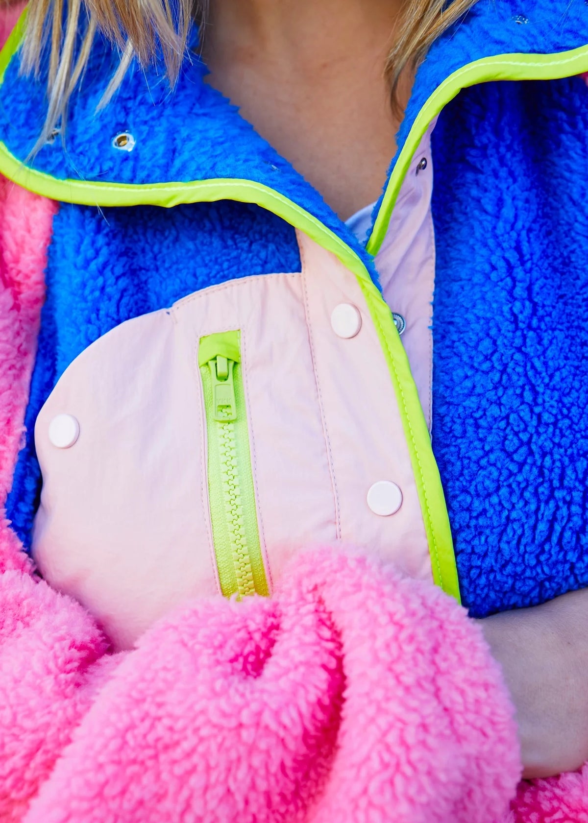 Vintage Polar Fleece Hot Pink/Royal