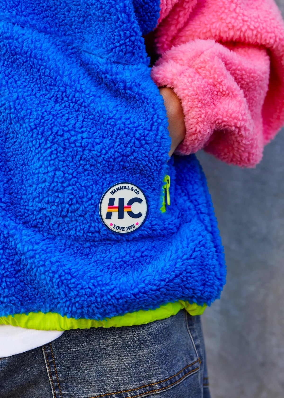 Vintage Polar Fleece Hot Pink/Royal