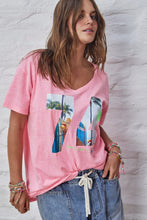 Load image into Gallery viewer, Retro V Neck Tee - Hot Pink