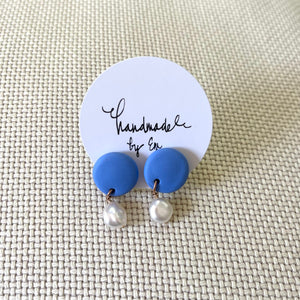 Clay studs with Pearl drop