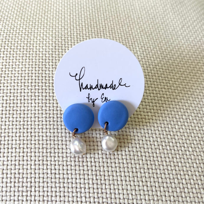 Clay studs with Pearl drop