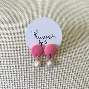 Clay studs with Pearl drop