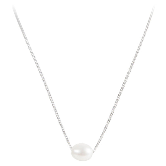 PEARL TEARDROP NECKLACE SILVER