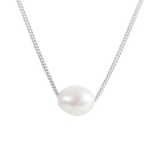 Load image into Gallery viewer, PEARL TEARDROP NECKLACE SILVER
