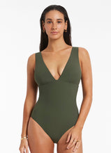 Load image into Gallery viewer, JETSET Plunge Onepiece Olive