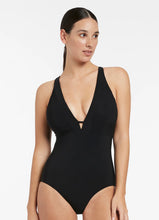 Load image into Gallery viewer, Jetset E_F Clean Plunge one piece Black