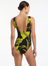 Load image into Gallery viewer, Shadow Palm Plunge One Piece Black