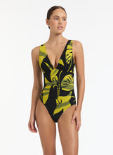 Load image into Gallery viewer, Shadow Palm Plunge One Piece Black