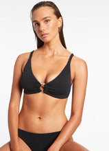 Load image into Gallery viewer, Isla Rib C-D Tri Top Black