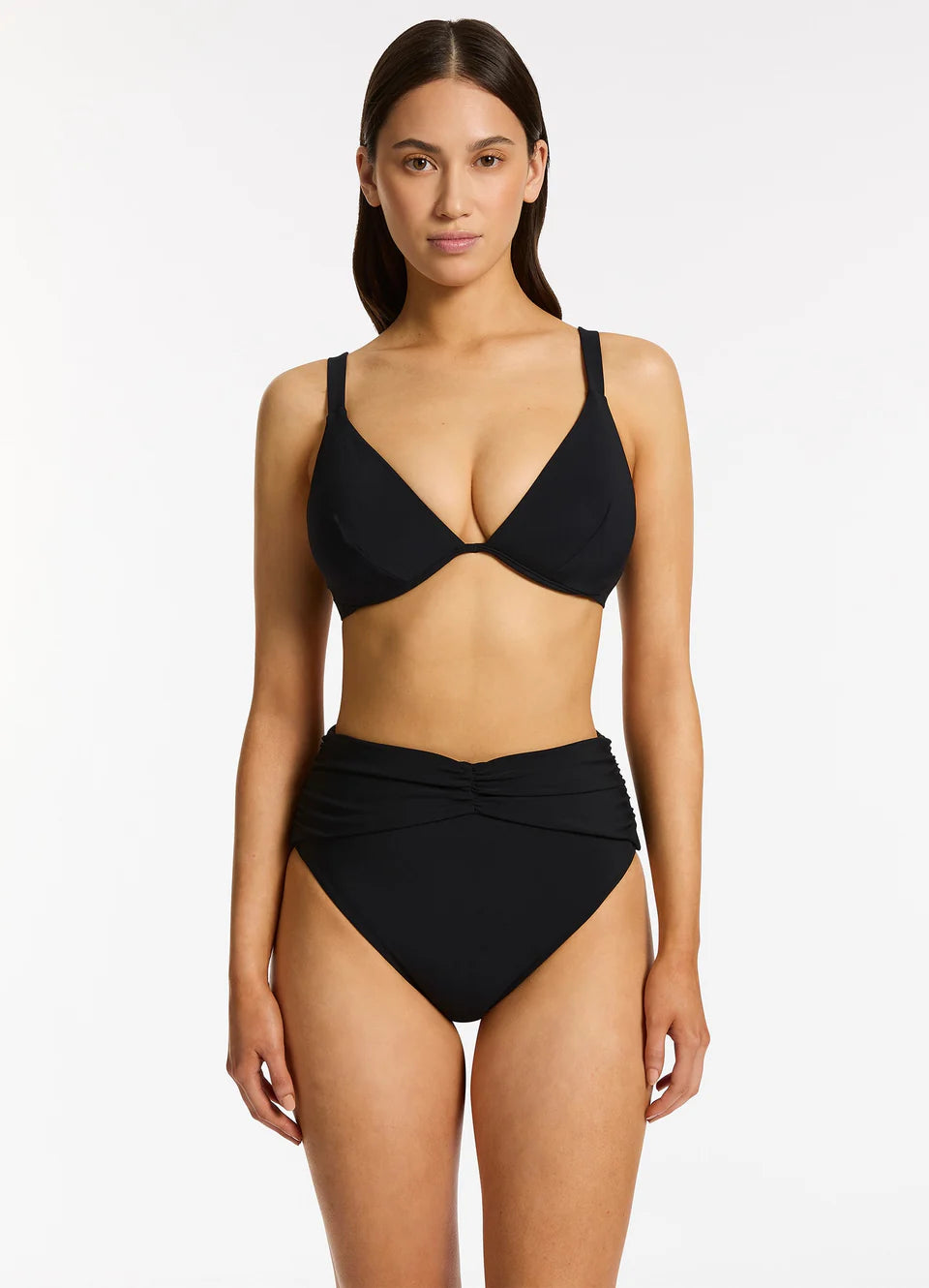 Jetset Underwire Triangle Bikini Top - Black