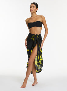 Shadow Palm Sarong Black