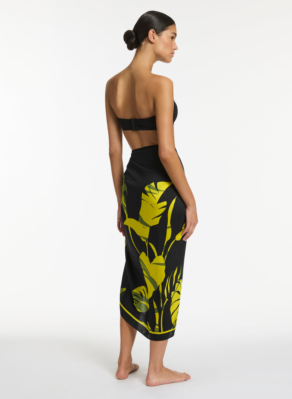 Shadow Palm Sarong Black