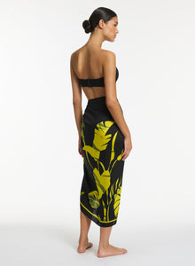 Shadow Palm Sarong Black