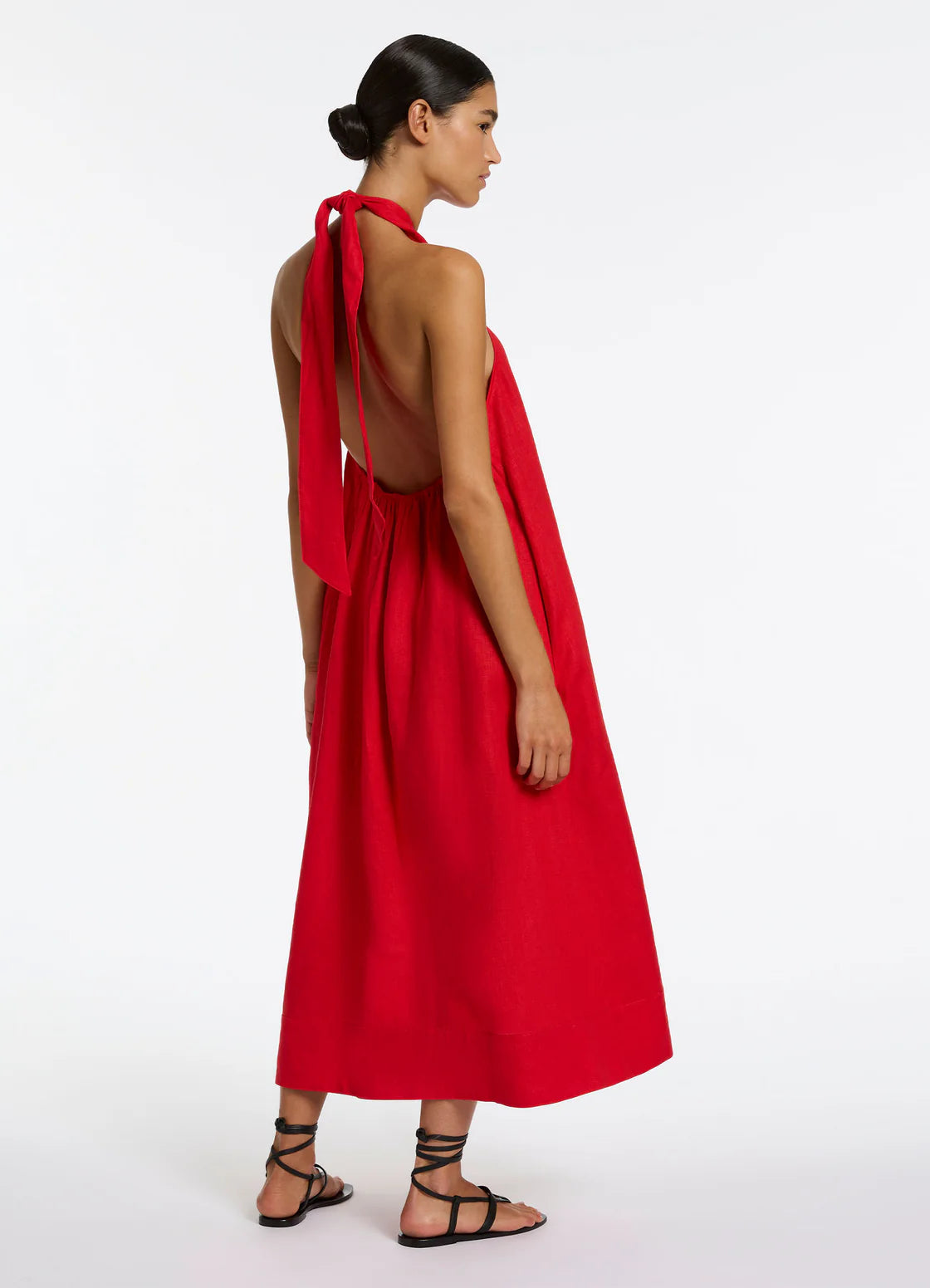 Jetset Low Back Halter Dress Rosso