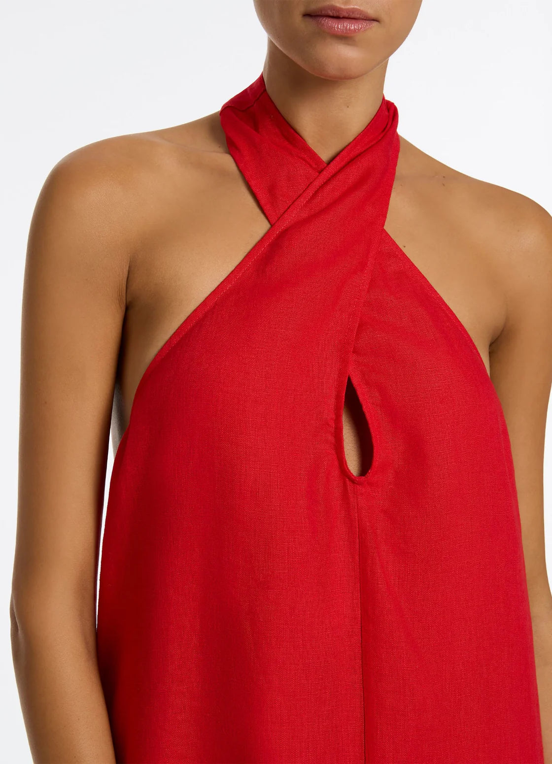 Jetset Low Back Halter Dress Rosso