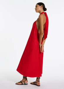 Jetset Low Back Halter Dress Rosso