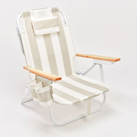 Deluxe Beach Chair Oyster Stripe