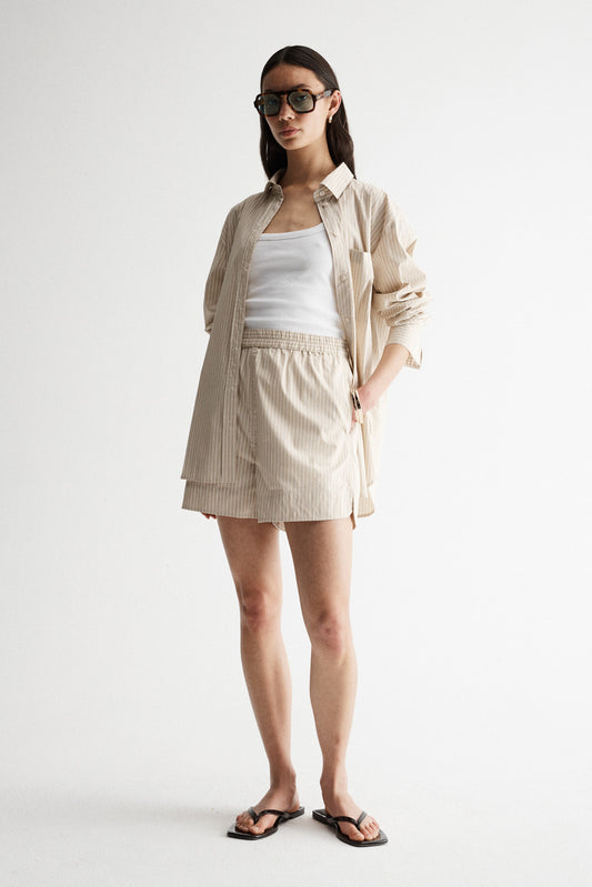 Poppy Shirt Oat Stripe
