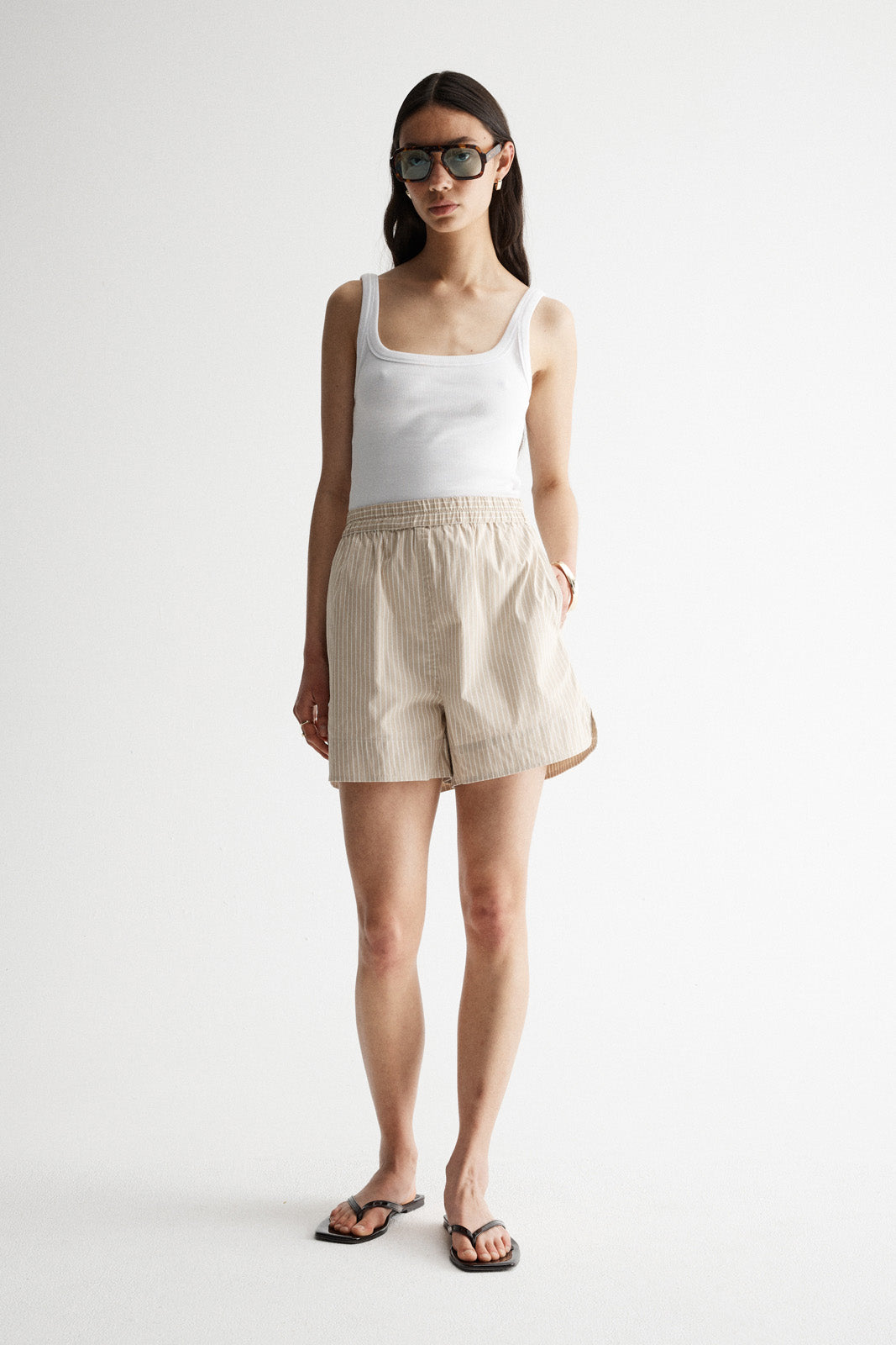 Poppy Short Oat Stripe