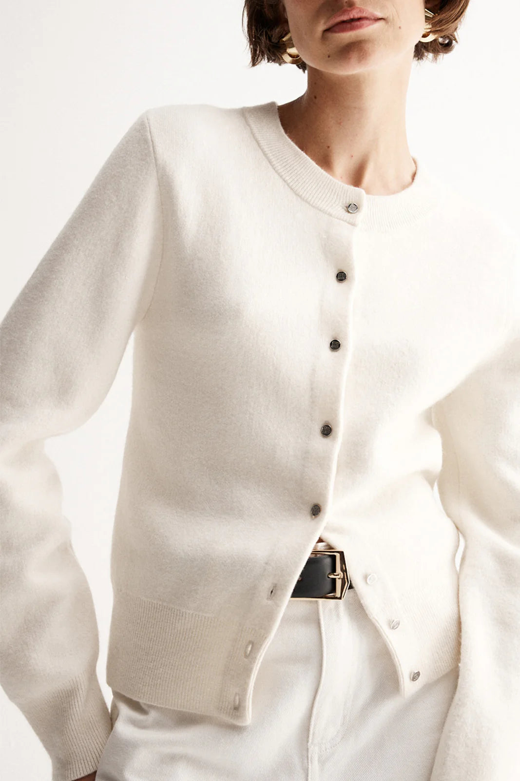 Saschia Knit Cardigan White Marle