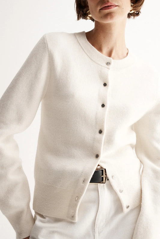 Saschia Knit Cardigan White Marle