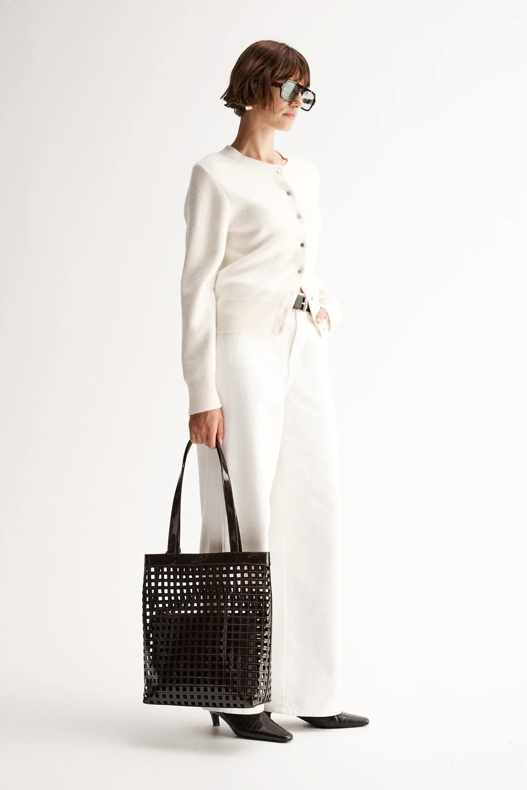 Saschia Knit Cardigan White Marle
