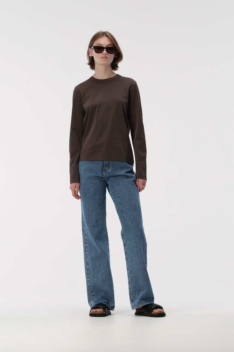 Zoe Long Sleeve Tee Chocolate