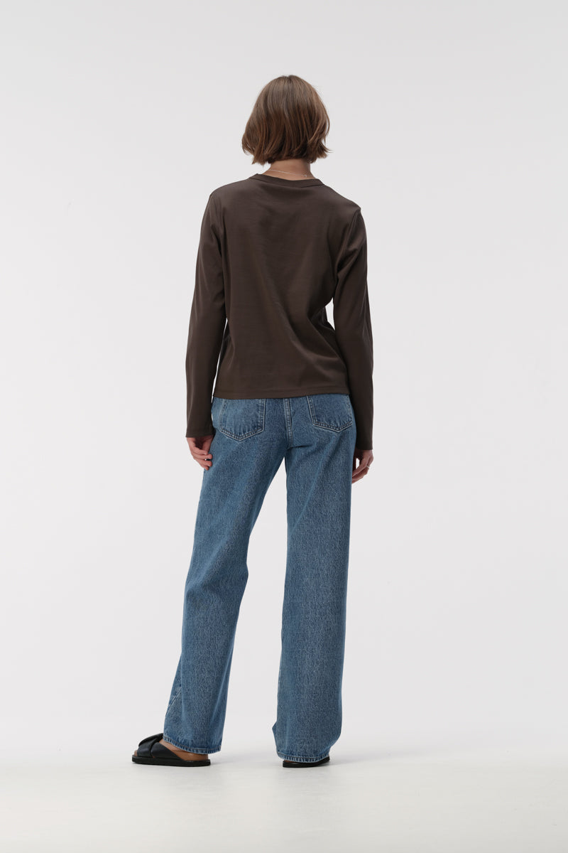 Zoe Long Sleeve Tee Chocolate