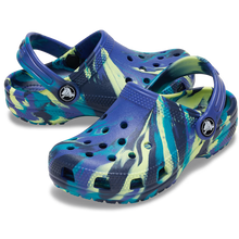 Load image into Gallery viewer, Kids' Classic Marbled Clog Navy / Turbo Teal