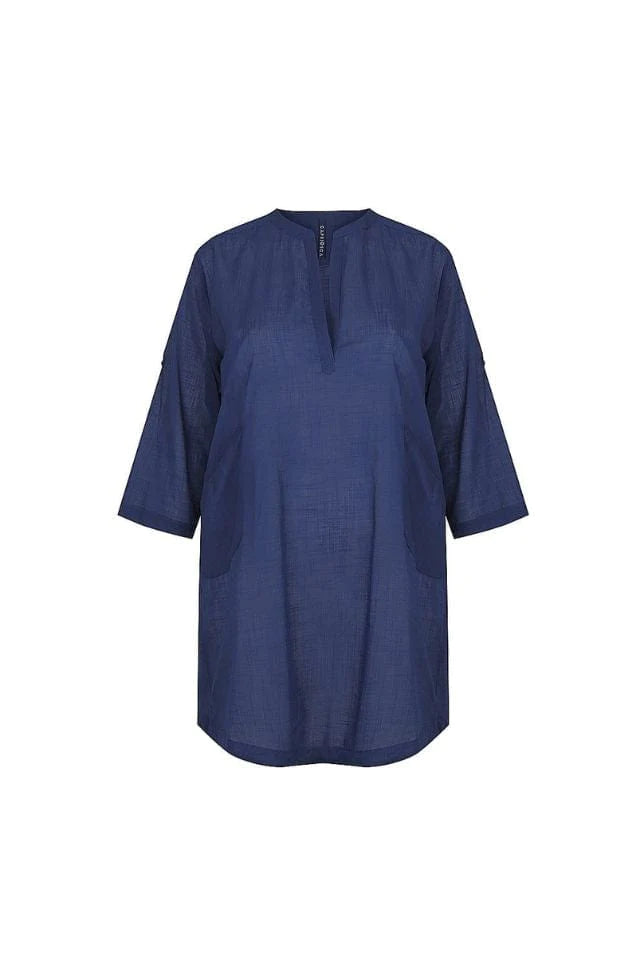 COTTON OVER SHIRT NAVY