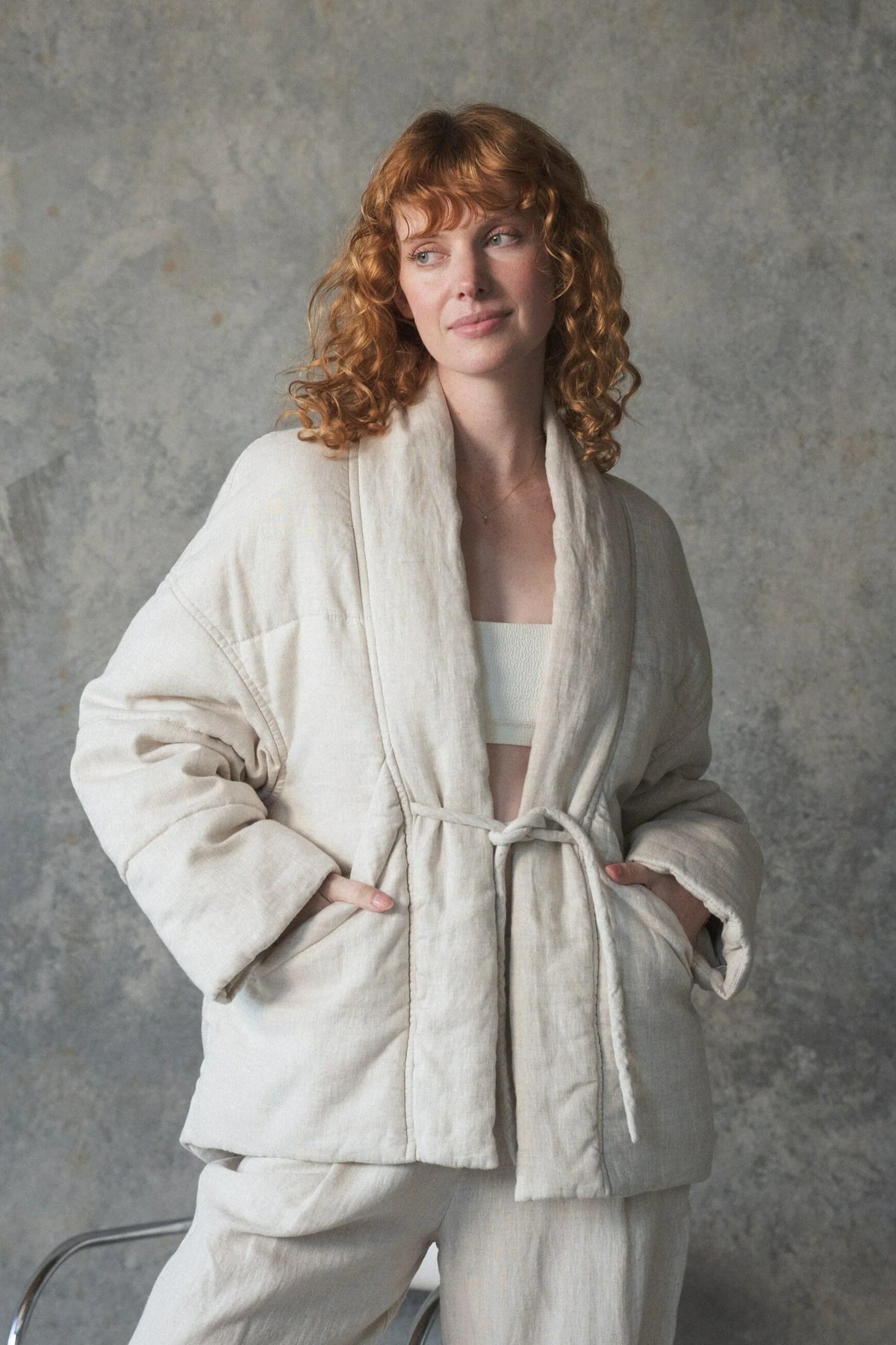 Aster Linen Coat Oatmeal
