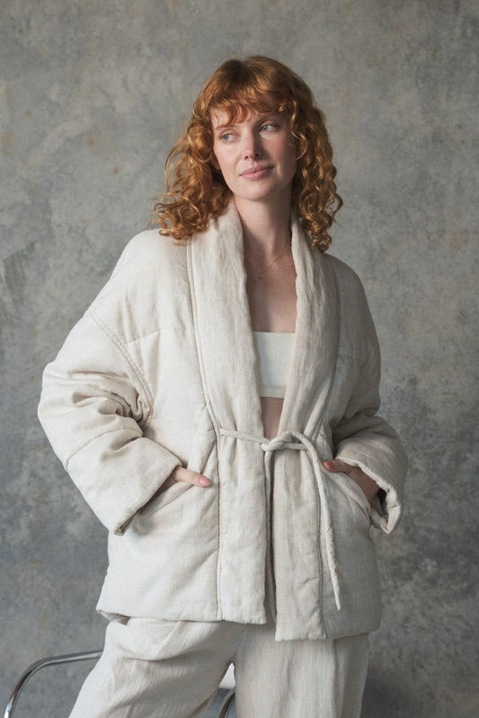Aster Linen Coat Oatmeal