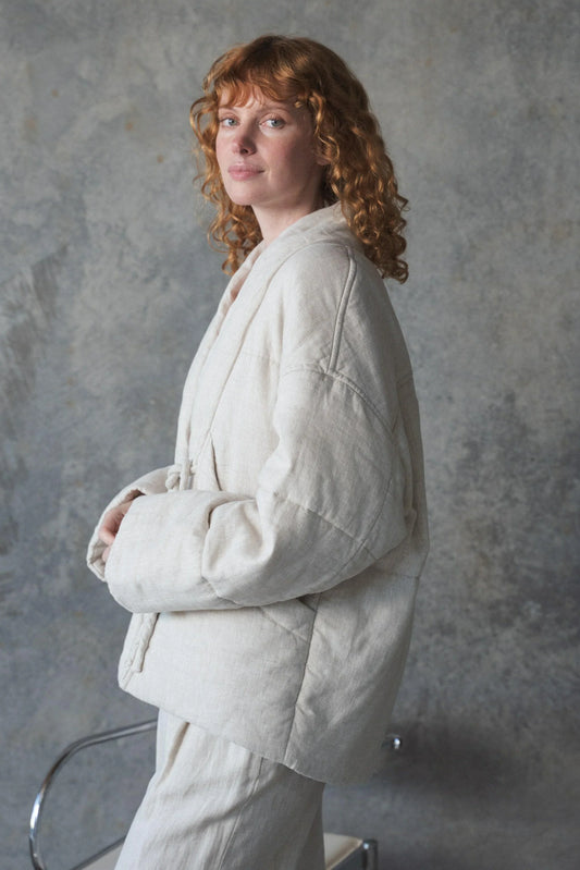 Aster Linen Coat Oatmeal