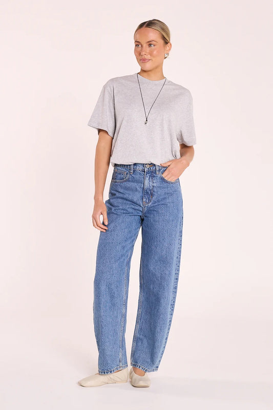 Lola Cropped Barrel Jean - Deep Blue