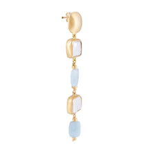 Load image into Gallery viewer, PEARL AQUA COCKTAIL EARRINGS