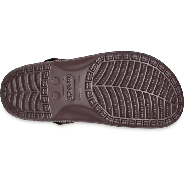 Brown Crocs sandal sole on a white background