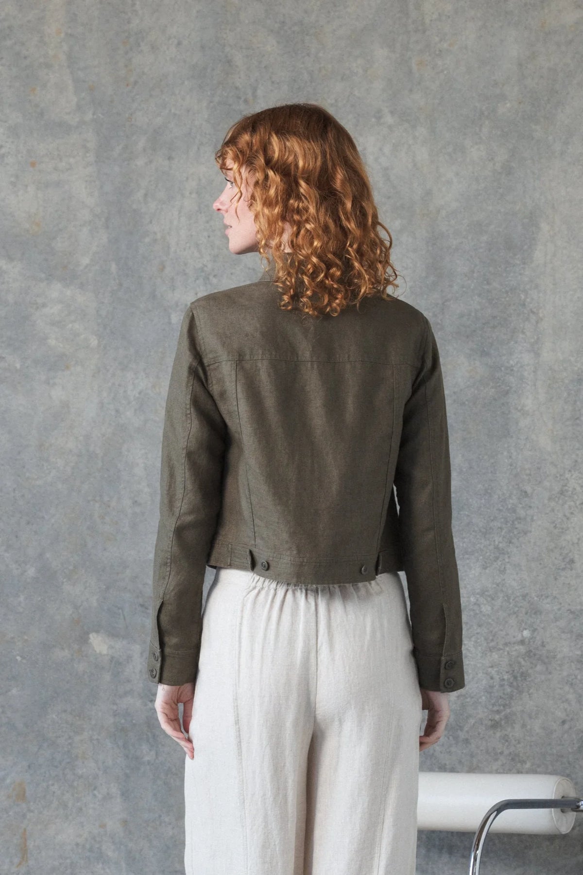 Milly Linen Jacket Khaki