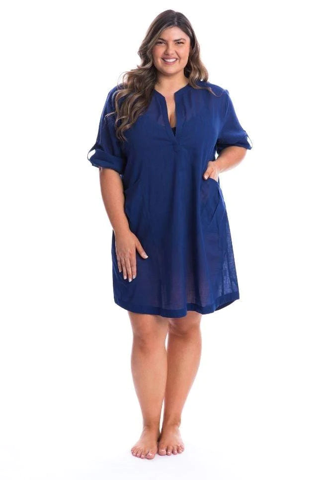 COTTON OVER SHIRT NAVY