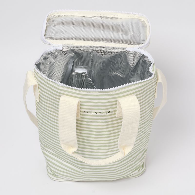 Light Cooler Drinks Bag Sea Sage Stripe