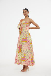 Poppy Dress Painterly patchwork