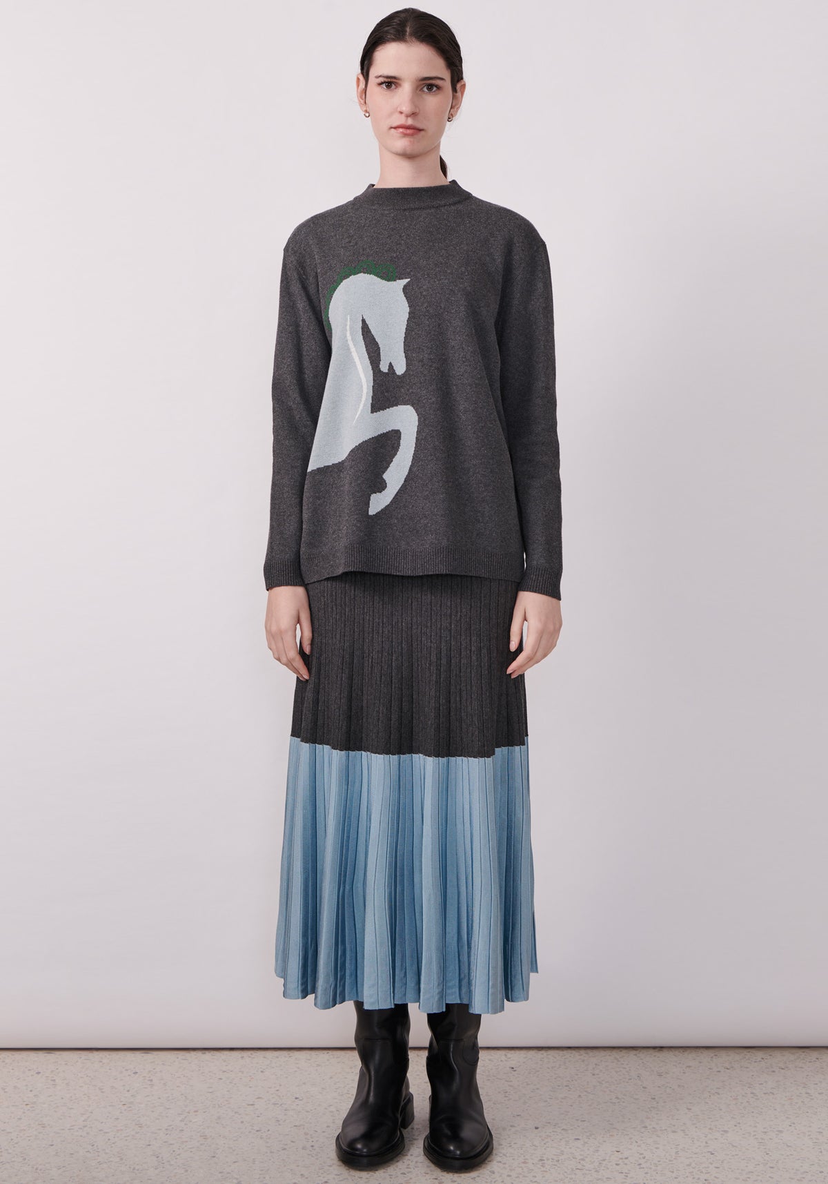 Pony Intarsia Knit