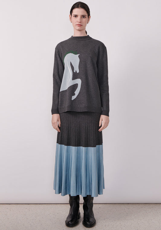 Pony Intarsia Knit