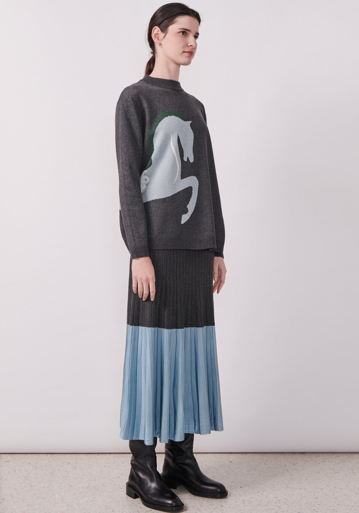 Pony Intarsia Knit