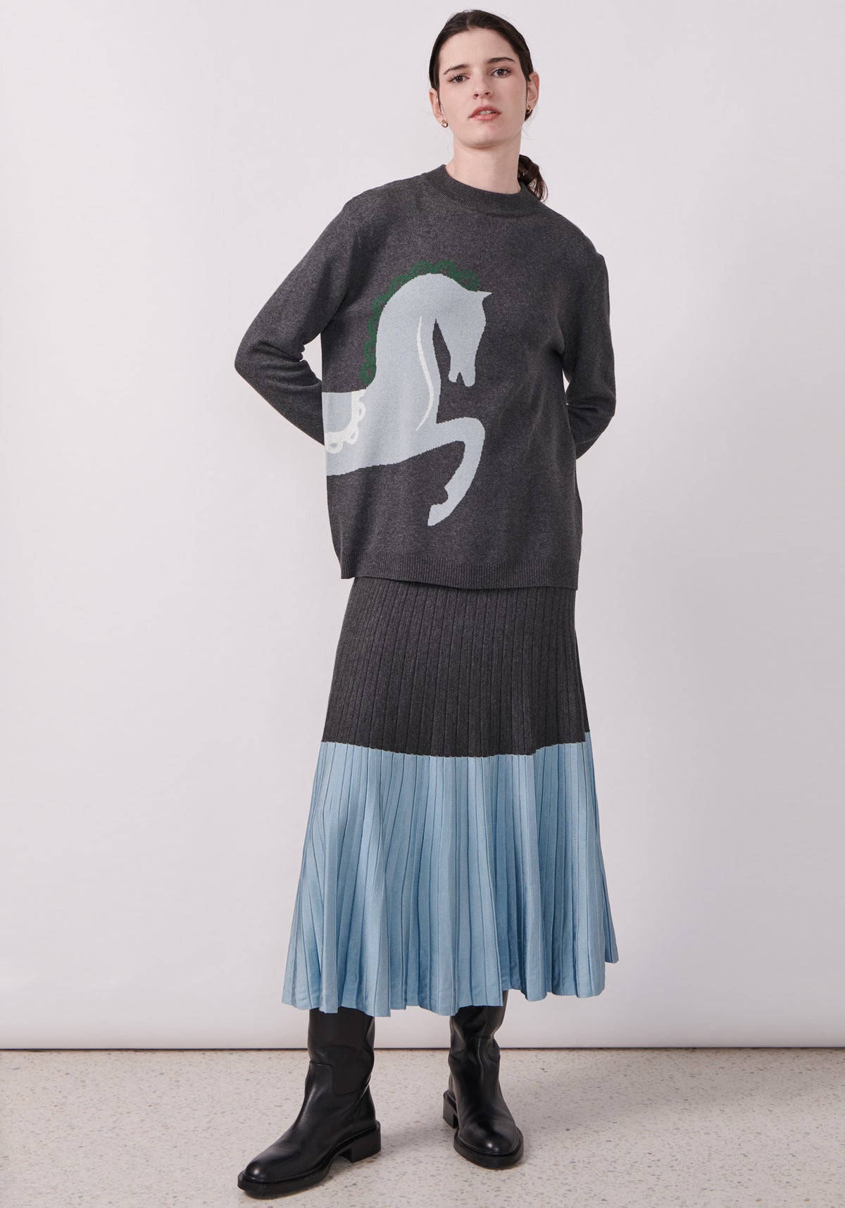 Pony Intarsia Knit