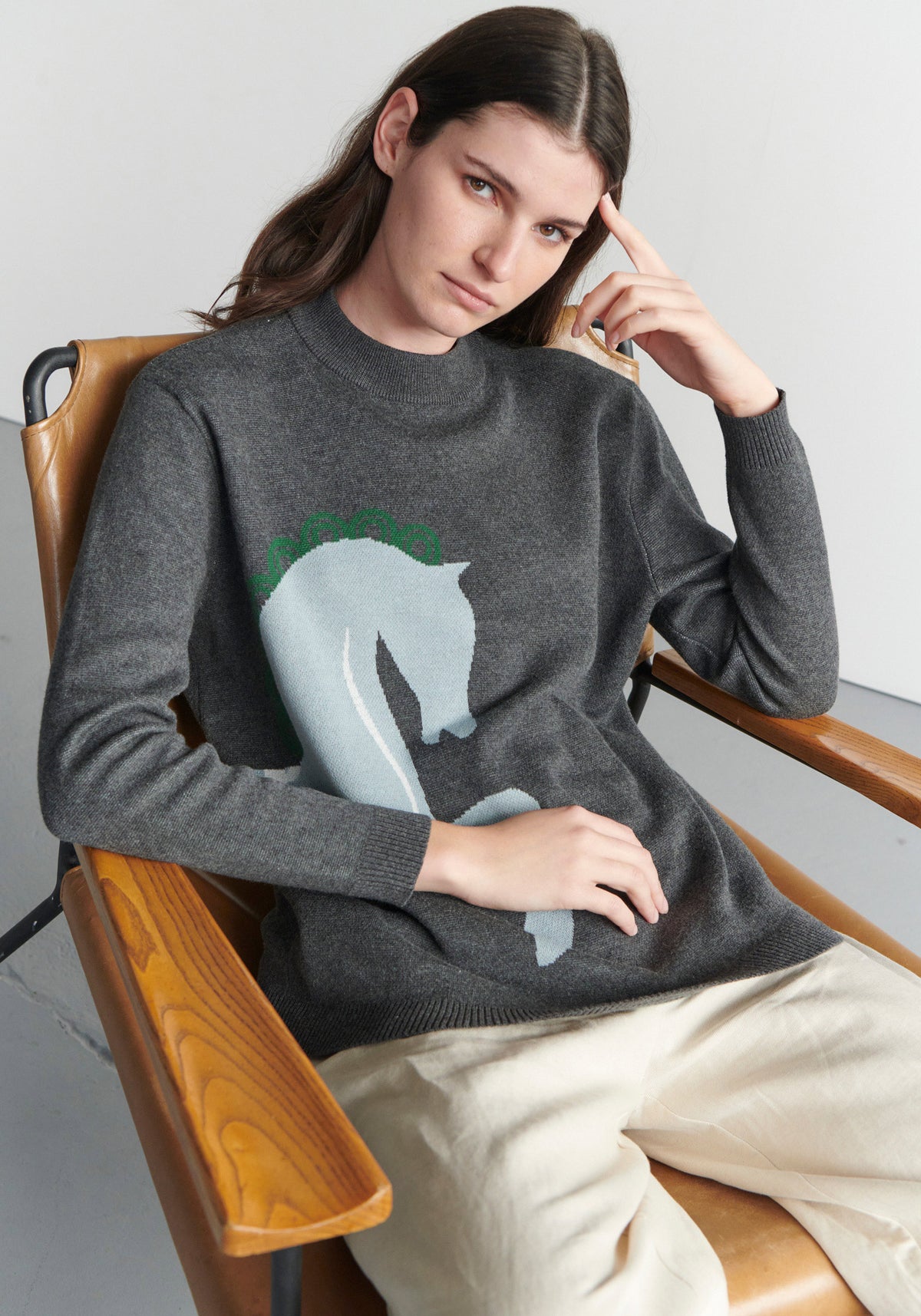 Pony Intarsia Knit