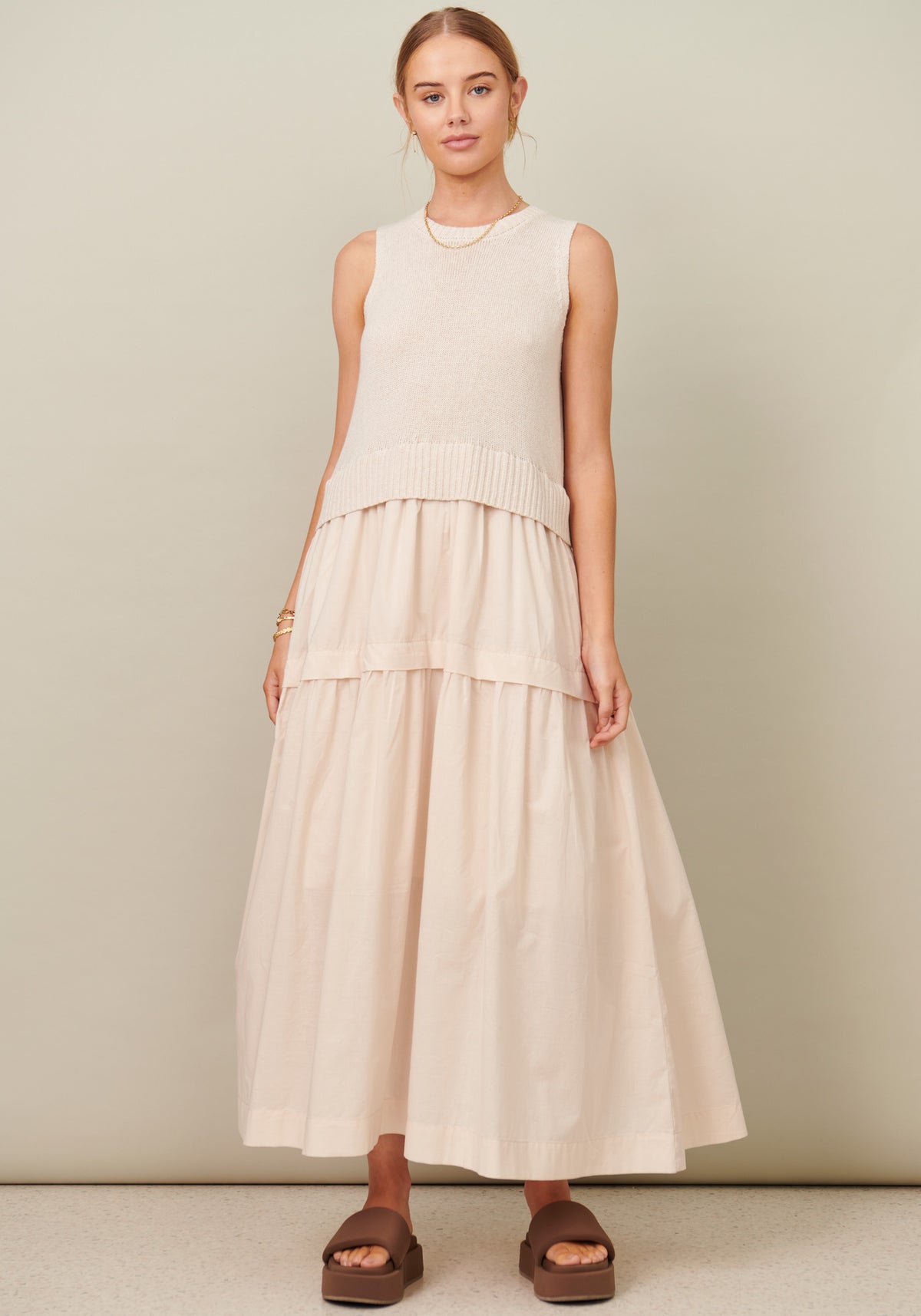 Marcella Tank Dress Pebble