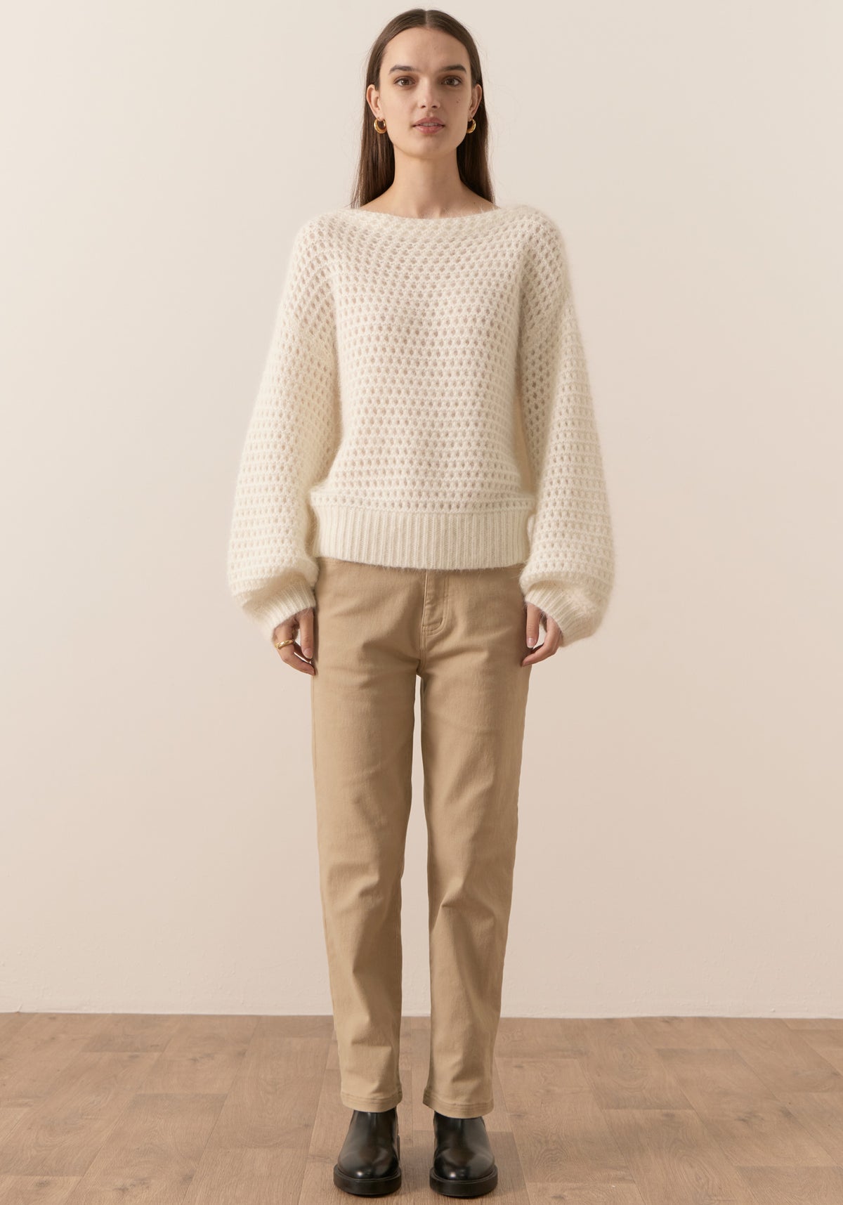 Harper Straight Leg Crop Jean Pebble